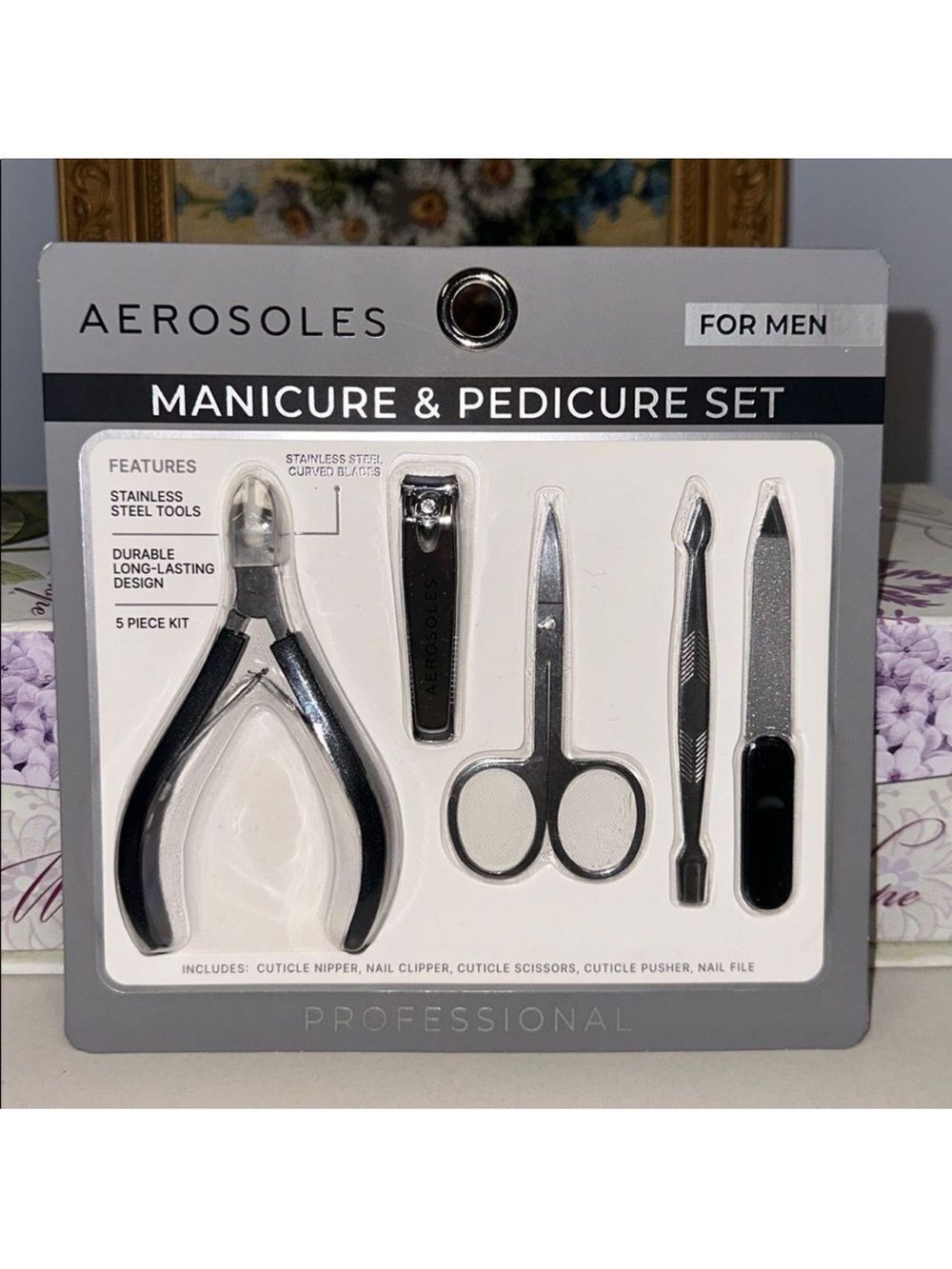AEROSOLES Set of 5 Durable Professional Stainless Steel Versatile Manicure Tools